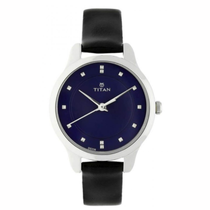 Titan Workwear 2481SL08 Blue Dial Leather Strap Quartz Women Watch